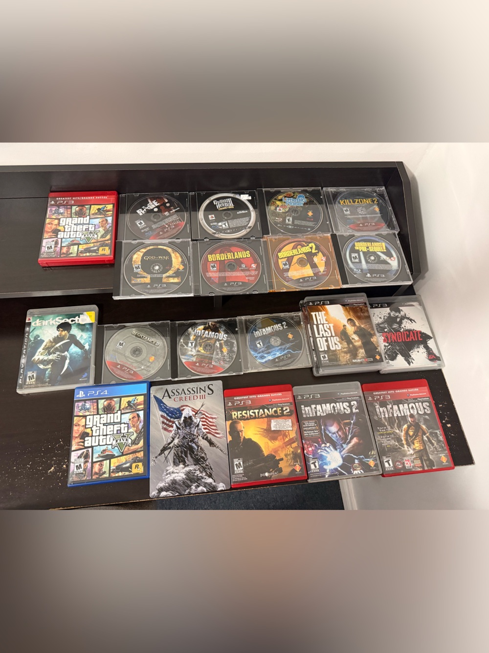 Sony PlayStation Game Disc Lot - Black, Red, Blue